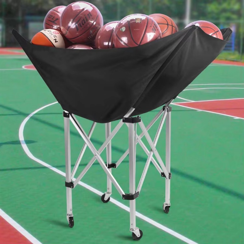 Sports Equipment Football - รถเข็นล้อเลื่อนสำหรับอุปกรณ์กีฬาบาสเกตบอล วอลเลย์บอล ฟุตบอล ทำจากอะลูมิเนียมสีตามสั่ง พับเก็บได้ พกพาสะดวก