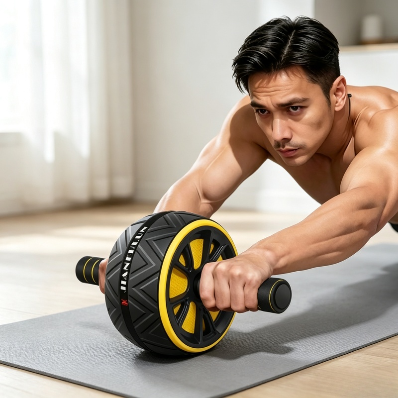 Sports Equipment Pictures - ล้อบริหารหน้าท้องกันลื่น, อุปกรณ์ฝึกกล้ามเนื้อหน้าท้องที่ทนทาน, อุปกรณ์ออกกำลังกายแบบพกพาสำหรับผู้ชายและผู้หญิง