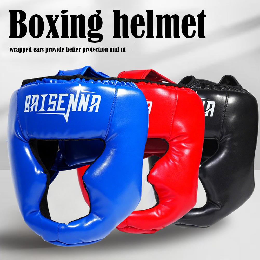 Sports Equipment Kids - หมวกกันกระแทกสำหรับคิกบ็อกซิ่ง สำหรับผู้ใหญ่และเด็ก วัสดุ PU อุปกรณ์มวยไทย ป้องกันศีรษะ