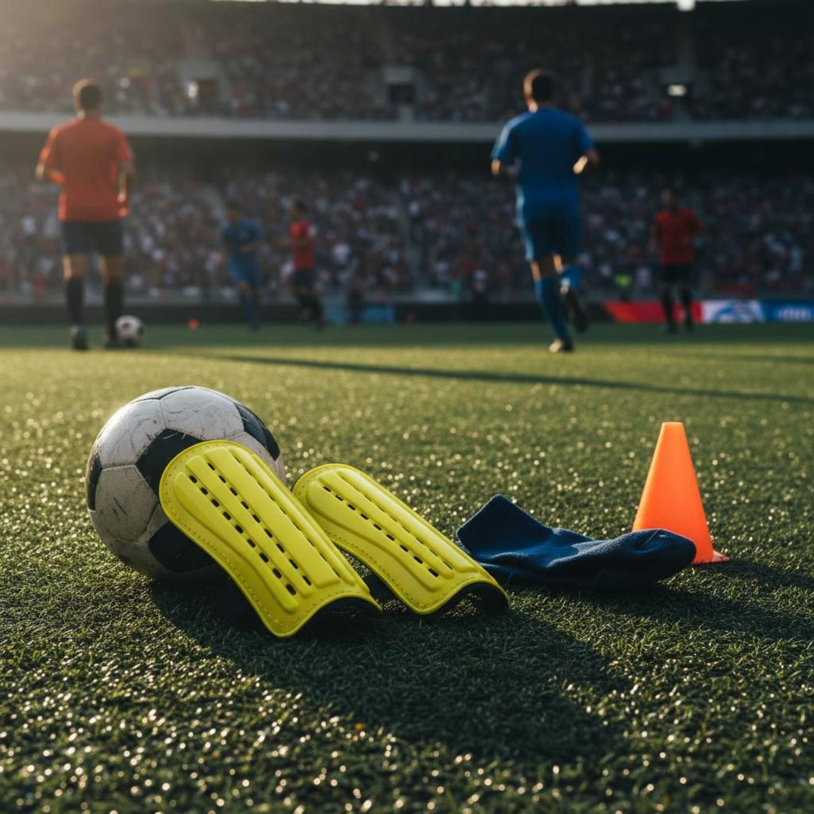 Sports Equipment Football - สนับแข้งฟุตบอลพร้อมสายรัดสำหรับผู้ใหญ่ อุปกรณ์ป้องกันสำหรับการฝึกซ้อมและการแข่งขัน