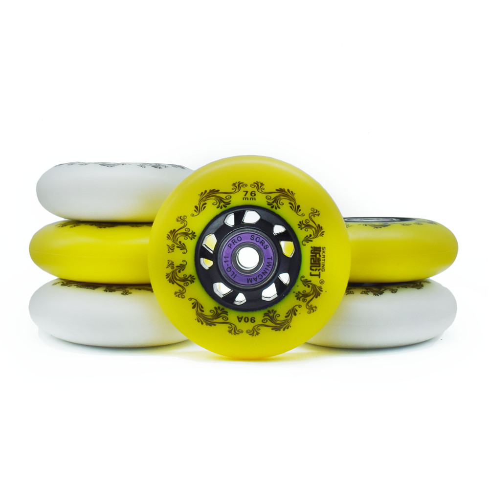Roller Skate Inline - 8Pcs 90A 72มม.76มม.80มม.Roller Skatesล้ออินไลน์สไลด์ล้อยางมะตอยRuedas Rollerสเก็ตยางrodas SEBA