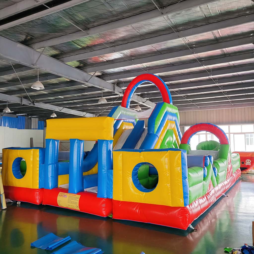 Sports Equipment Rental - เครื่องเล่นเป่าลมพีวีซีเชิงพาณิชย์ สนามกระโดดข้ามสิ่งกีดขวาง ปราสาทลมขนาดใหญ่ สไลเดอร์กีฬากลางแจ้ง อุปกรณ์สนามเด็กเล่นสำหรับเช่า