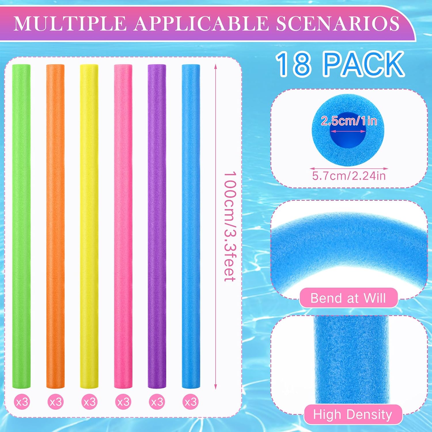 ชุดโฟมลอยน้ำสำหรับสระว่ายน้ำ 1 - Foam Pool Noodle บทวิจารณ์และราคา