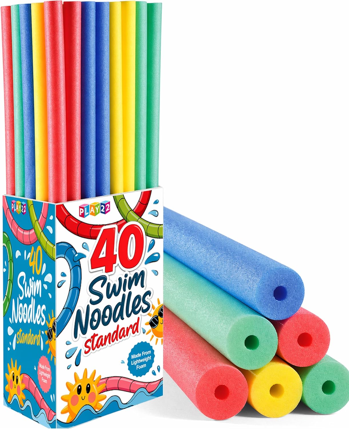 โฟมแท่งสำหรับสระว่ายน้ำ 40 ชิ้ - Foam Pool Noodle บทวิจารณ์และราคา
